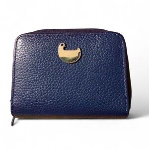 NEW! Buxton Blue Genuine Leather RFID Chip Compact Wallet